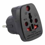 WSA-9 German Plug Global Travel Universal Adapter with Safety Shutter(Black)
