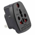 WSA-6 US / JP Plug Global Travel Universal Adapter with Safety Shutter(Black)