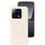 For Xiaomi 13 Liquid Silicone Thin Circle MagSafe Phone Case(Antique White)
