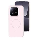 For Xiaomi 13 Liquid Silicone Thin Circle MagSafe Phone Case(Grey Pink)