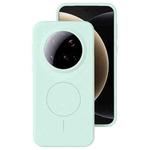 For Xiaomi 15 Ultra Liquid Silicone Thin Circle MagSafe Phone Case(Mint Green)