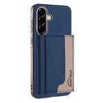 For Samsung Galaxy A26 Colour Matching Horizontal Magnetic Card Bag RFID MagSafe Phone Case(Dark Blue)
