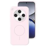 For OPPO Find X8 Liquid Silicone Thin Circle MagSafe Phone Case(Grey Pink)