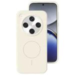 For OPPO Find X8 Pro Liquid Silicone Thin Circle MagSafe Phone Case(Antique White)