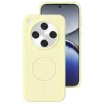 For OPPO Find X8 Pro Liquid Silicone Thin Circle MagSafe Phone Case(Cream Yellow)