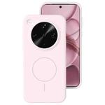 For OPPO Find X8 Ultra Liquid Silicone Thin Circle MagSafe Phone Case(Grey Pink)