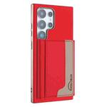 For Samsung Galaxy S25 Ultra 5G Colour Matching Horizontal Magnetic Card Bag RFID MagSafe Phone Case(Red)