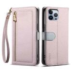 For iPhone 12 Pro Max ESEBLE E11 Colorful Litchi Pattern Zipper Wallet Leather Phone Case(Light Purple)
