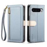 For Google Pixel 9 Pro XL ESEBLE E11 Colorful Litchi Pattern Zipper Wallet Leather Phone Case(Sky Blue)