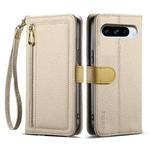 For Google Pixel 8 Pro ESEBLE E11 Colorful Litchi Pattern Zipper Wallet Leather Phone Case(Khaki)