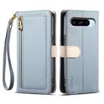 For Google Pixel 8 Pro ESEBLE E11 Colorful Litchi Pattern Zipper Wallet Leather Phone Case(Sky Blue)