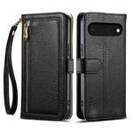 For Google Pixel 6 Pro ESEBLE E11 Colorful Litchi Pattern Zipper Wallet Leather Phone Case(Black)