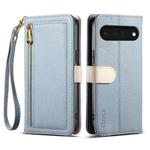 For Google Pixel 6 ESEBLE E11 Colorful Litchi Pattern Zipper Wallet Leather Phone Case(Sky Blue)