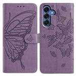 For Samsung Galaxy S25 5G Butterfly Flutter Pattern Embossed Leather Phone Case(Purple)