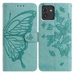 For Samsung Galaxy A03 Butterfly Flutter Pattern Embossed Leather Phone Case(Green)