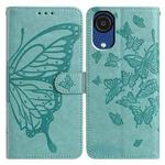 For Samsung Galaxy A03 Core Butterfly Flutter Pattern Embossed Leather Phone Case(Green)