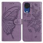 For Samsung Galaxy A03 Core Butterfly Flutter Pattern Embossed Leather Phone Case(Purple)