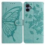 For Samsung Galaxy A05 Butterfly Flutter Pattern Embossed Leather Phone Case(Green)
