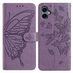 For Samsung Galaxy A05 Butterfly Flutter Pattern Embossed Leather Phone Case(Purple)