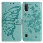 For Samsung Galaxy A10 / M10 Butterfly Flutter Pattern Embossed Leather Phone Case(Green)