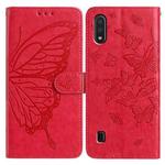 For Samsung Galaxy A10 / M10 Butterfly Flutter Pattern Embossed Leather Phone Case(Red)