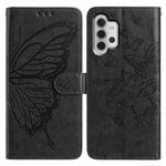 For Samsung Galaxy A13 4G Butterfly Flutter Pattern Embossed Leather Phone Case(Black)