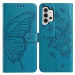 For Samsung Galaxy A13 4G Butterfly Flutter Pattern Embossed Leather Phone Case(Blue)