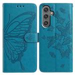 For Samsung Galaxy A13 5G Butterfly Flutter Pattern Embossed Leather Phone Case(Blue)
