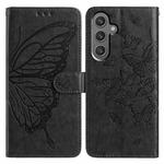 For Samsung Galaxy A15 Butterfly Flutter Pattern Embossed Leather Phone Case(Black)