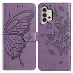 For Samsung Galaxy A32 4G Butterfly Flutter Pattern Embossed Leather Phone Case(Purple)