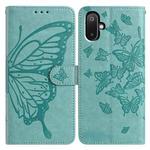 For Samsung Galaxy M05 Butterfly Flutter Pattern Embossed Leather Phone Case(Green)