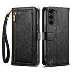 For Samsung Galaxy S23+ 5G ESEBLE E11 Colorful Litchi Pattern Zipper Wallet Leather Phone Case(Black)