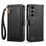 For Samsung Galaxy S24+ 5G ESEBLE E11 Colorful Litchi Pattern Zipper Wallet Leather Phone Case(Black)