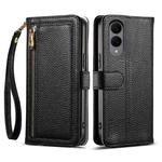 For Samsung Galaxy S25 Edge 5G ESEBLE E11 Colorful Litchi Pattern Zipper Wallet Leather Phone Case(Black)