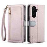 For Samsung Galaxy S25 FE 5G ESEBLE E11 Colorful Litchi Pattern Zipper Wallet Leather Phone Case(Light Purple)