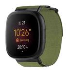 For Fitbit Versa 4 / 3 / Sense 2 / 1 xDfind Quick Release Nylon Hook And Loop Fastener Buckle Watch Band(Green)