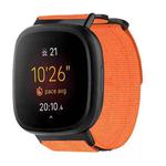 For Fitbit Versa 4 / 3 / Sense 2 / 1 xDfind Quick Release Nylon Hook And Loop Fastener Buckle Watch Band(Orange)
