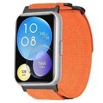 For Huawei Watch Fit 2 xDfind Quick Release Nylon Hook And Loop Fastener Buckle Watch Band(Orange)