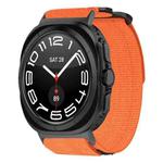 For Samsung Galaxy Watch Ultra 47mm xDfind Quick Release Nylon Hook And Loop Fastener Buckle Watch Band(Orange)