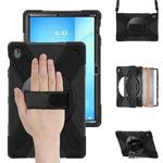 For Samsung Galaxy Tab S10 FE+ Rotatable Kickstand Grip Heavy Duty Hard Rugged Tablet Case(Black)