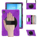 For Samsung Galaxy Tab S10 FE+ Rotatable Kickstand Grip Heavy Duty Hard Rugged Tablet Case(Purple)
