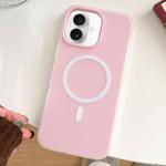 For iPhone 16 Skin Feel MagSafe Magnetic PC Hybrid TPU Phone Case(Light Pink)