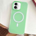 For iPhone 16 Skin Feel MagSafe Magnetic PC Hybrid TPU Phone Case(Green)