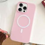 For iPhone 15 Pro Skin Feel MagSafe Magnetic PC Hybrid TPU Phone Case(Light Pink)