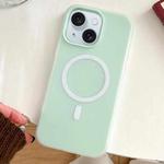 For iPhone 15 Plus Skin Feel MagSafe Magnetic PC Hybrid TPU Phone Case(Light Cyan)