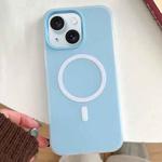 For iPhone 15 Plus Skin Feel MagSafe Magnetic PC Hybrid TPU Phone Case(Blue)