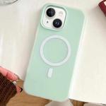 For iPhone 14 Skin Feel MagSafe Magnetic PC Hybrid TPU Phone Case(Light Cyan)