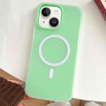 For iPhone 14 Plus Skin Feel MagSafe Magnetic PC Hybrid TPU Phone Case(Green)