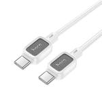 hoco X108 Benefit 1m 60W Silicone 3A Fast Charging Data Cable, Interface:Type-C to Type-C(White)
