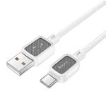 hoco X108 Benefit 1m 60W Silicone 3A Fast Charging Data Cable, Interface:USB to Type-C(White)